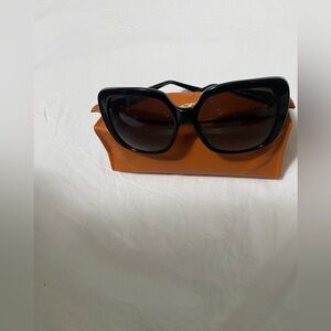Tory Burch Black Sunglasses with Bold Orange Case